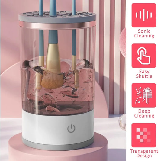 Portable Electric Makeup Brush Cleaner Machine – Automatic Makeup Brush Washing & Cleaning Device, Fast Deep Cleaning Tool for Cosmetic Brushes, Beauty Accessories for Home & Travel