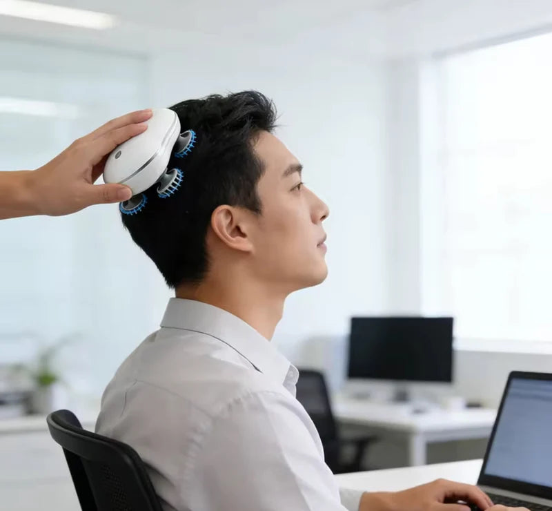 Electric Scalp Massager Rechargeable Head Massager Machine – Cordless Scalp Massage Brush for Relaxation, Self-Care & Stress Relief