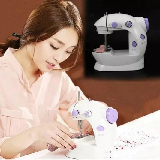SHOWAY SM-202A Mini Sewing Machine – Portable Electric Sewing Machine for Beginners, Household Clothes Repair & Mending, DIY Crafting & Stitching Machine
