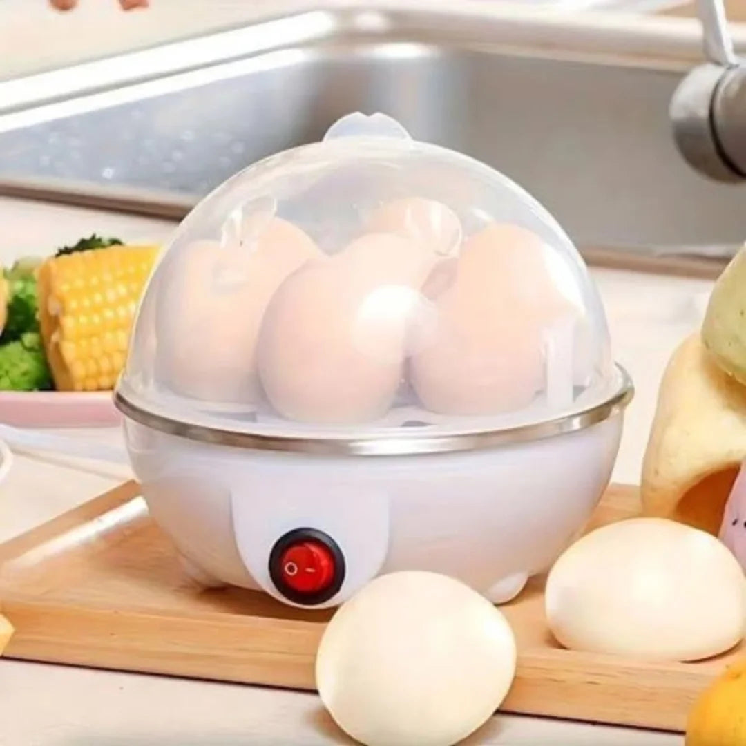 3-in-1 Electric Egg Cooker 7 Egg Capacity – Hard Boiled Egg Maker, Poached Egg Cooker, Omelet Maker & Vegetable Steamer, Automatic Egg Boiler for Breakfast & Meal Prep