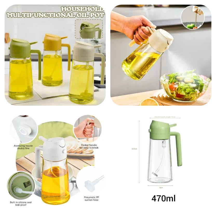 2-in-1 Oil Sprayer Bottle – Refillable Cooking Oil Dispenser for Kitchen, Air Fryer & Baking