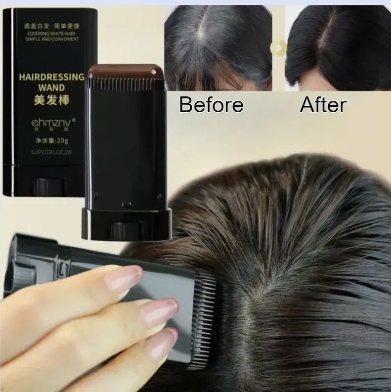 Instant Root Touch Up Hair Color Comb Stick – Quick Gray Hair & Root Coverage, Portable Hairline Concealer for Women & Men