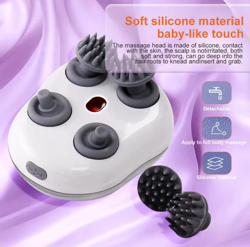 Electric Scalp Massager Rechargeable Head Massager Machine – Cordless Scalp Massage Brush for Relaxation, Self-Care & Stress Relief