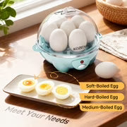 3-in-1 Electric Egg Cooker 7 Egg Capacity – Hard Boiled Egg Maker, Poached Egg Cooker, Omelet Maker & Vegetable Steamer, Automatic Egg Boiler for Breakfast & Meal Prep