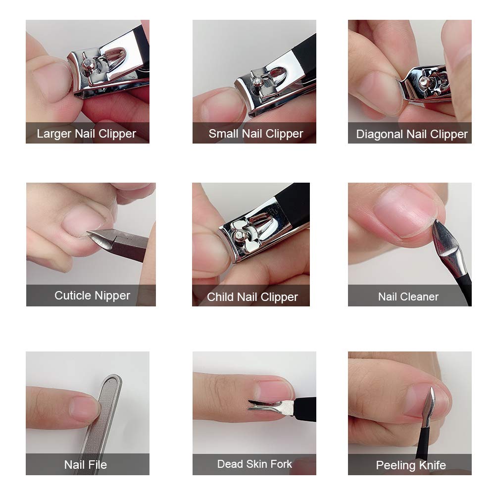 18Pcs Professional Manicure & Pedicure Set – Stainless Steel Nail Clippers, Nail Care Grooming Tools Kit for Women, Home & Travel