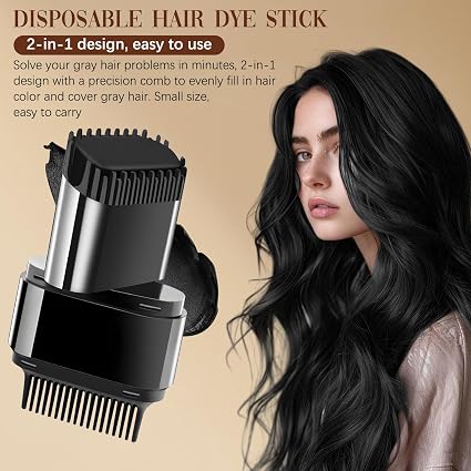 Instant Root Touch Up Hair Color Comb Stick – Quick Gray Hair & Root Coverage, Portable Hairline Concealer for Women & Men