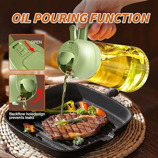 2-in-1 Oil Sprayer Bottle – Refillable Cooking Oil Dispenser for Kitchen, Air Fryer & Baking