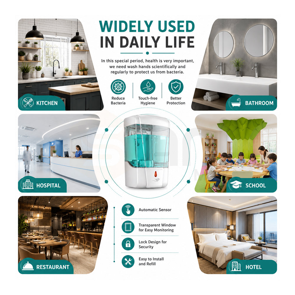 Automatic Soap Dispenser – Touchless Motion Sensor Hand Wash Dispenser, Automatic Liquid Soap Pump for Kitchen & Bathroom