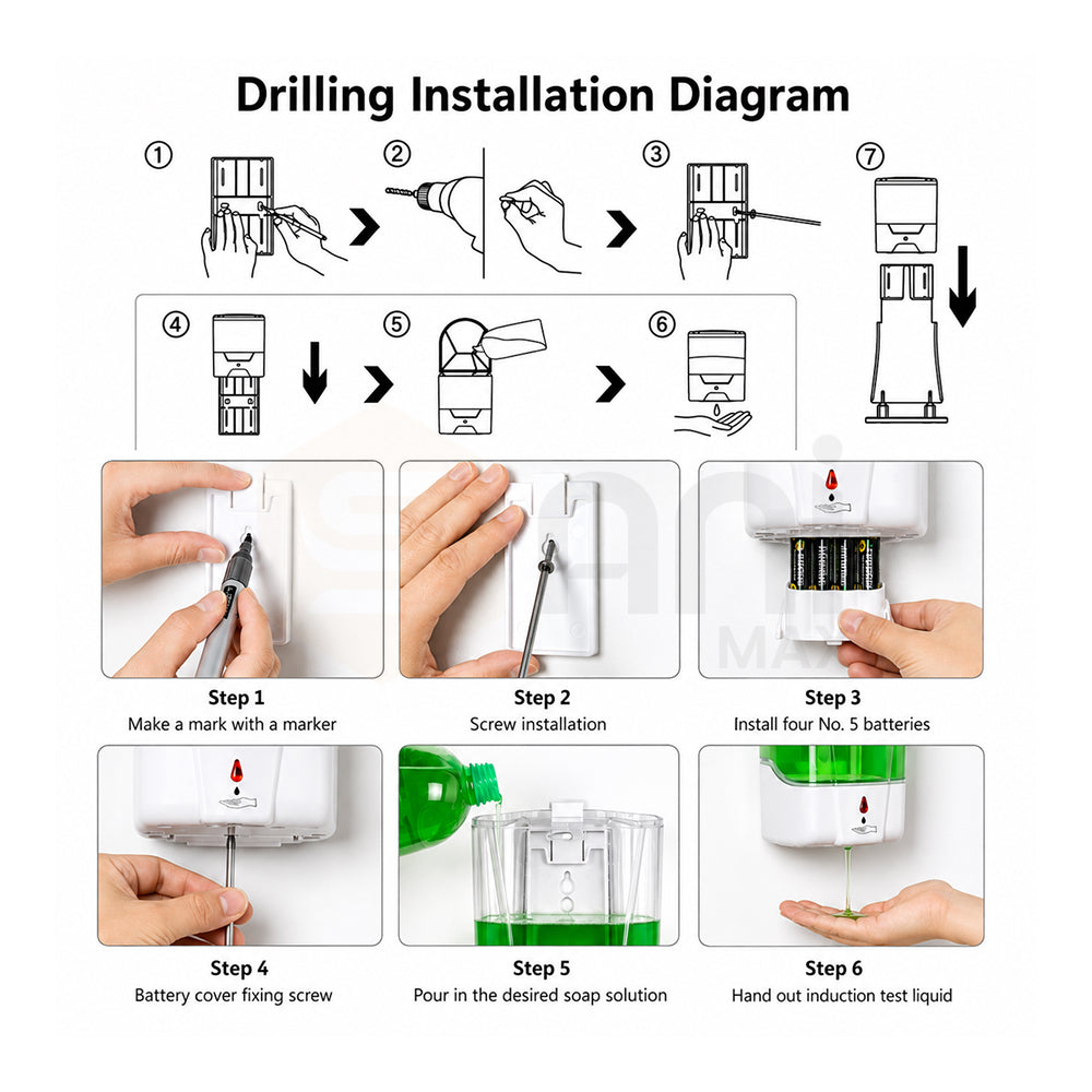 Automatic Soap Dispenser – Touchless Motion Sensor Hand Wash Dispenser, Automatic Liquid Soap Pump for Kitchen & Bathroom