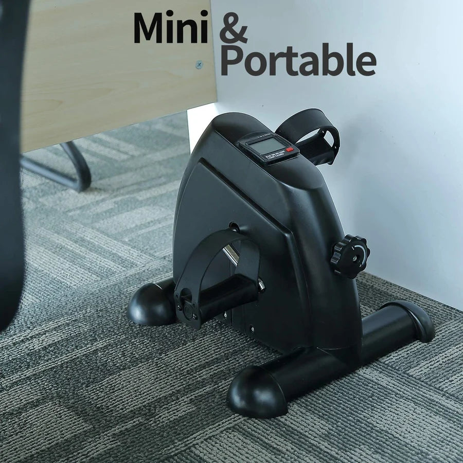 Mini Exercise Bike Under Desk Pedal Exerciser – Portable Arm & Leg Pedal Machine with LCD Digital Monitor, Compact Stationary Bike for Home, Office & Seated Workouts