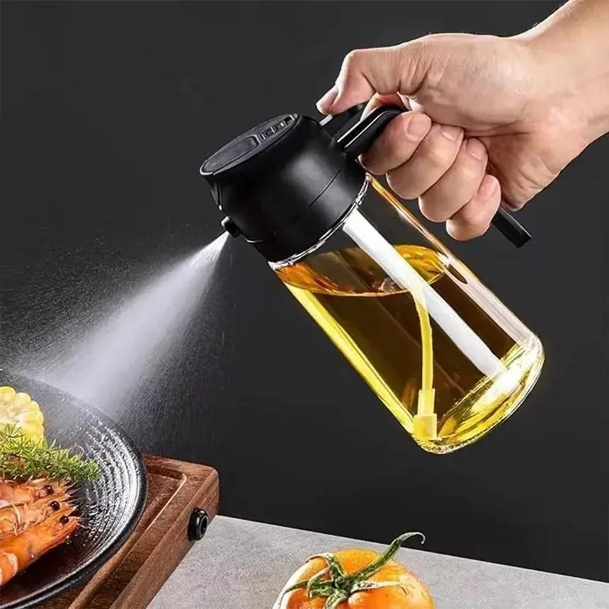 2-in-1 Oil Sprayer Bottle – Refillable Cooking Oil Dispenser for Kitchen, Air Fryer & Baking
