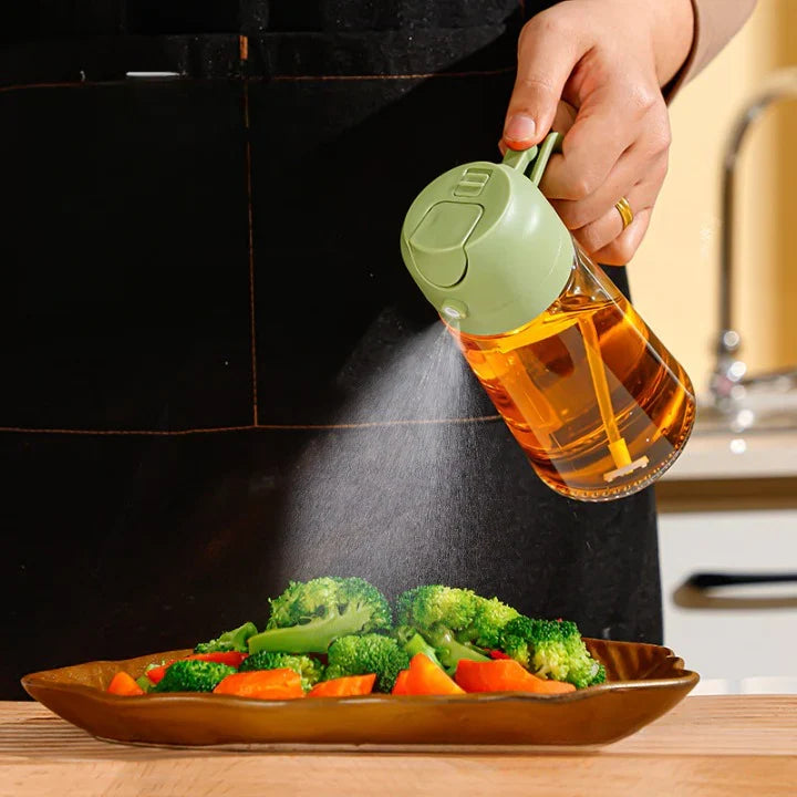 2-in-1 Oil Sprayer Bottle – Refillable Cooking Oil Dispenser for Kitchen, Air Fryer & Baking
