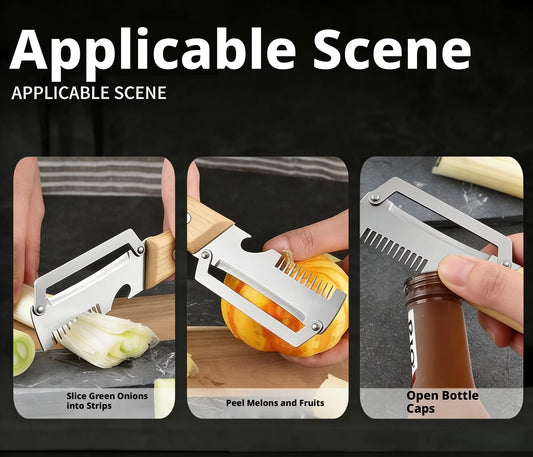 2-in-1 Vegetable Peeler | Stainless Steel Multi-Functional Kitchen Peeler for Fruits & Vegetables | Easy Food Prep Tool