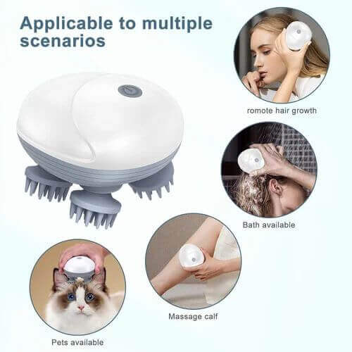 Electric Scalp Massager Rechargeable Head Massager Machine – Cordless Scalp Massage Brush for Relaxation, Self-Care & Stress Relief