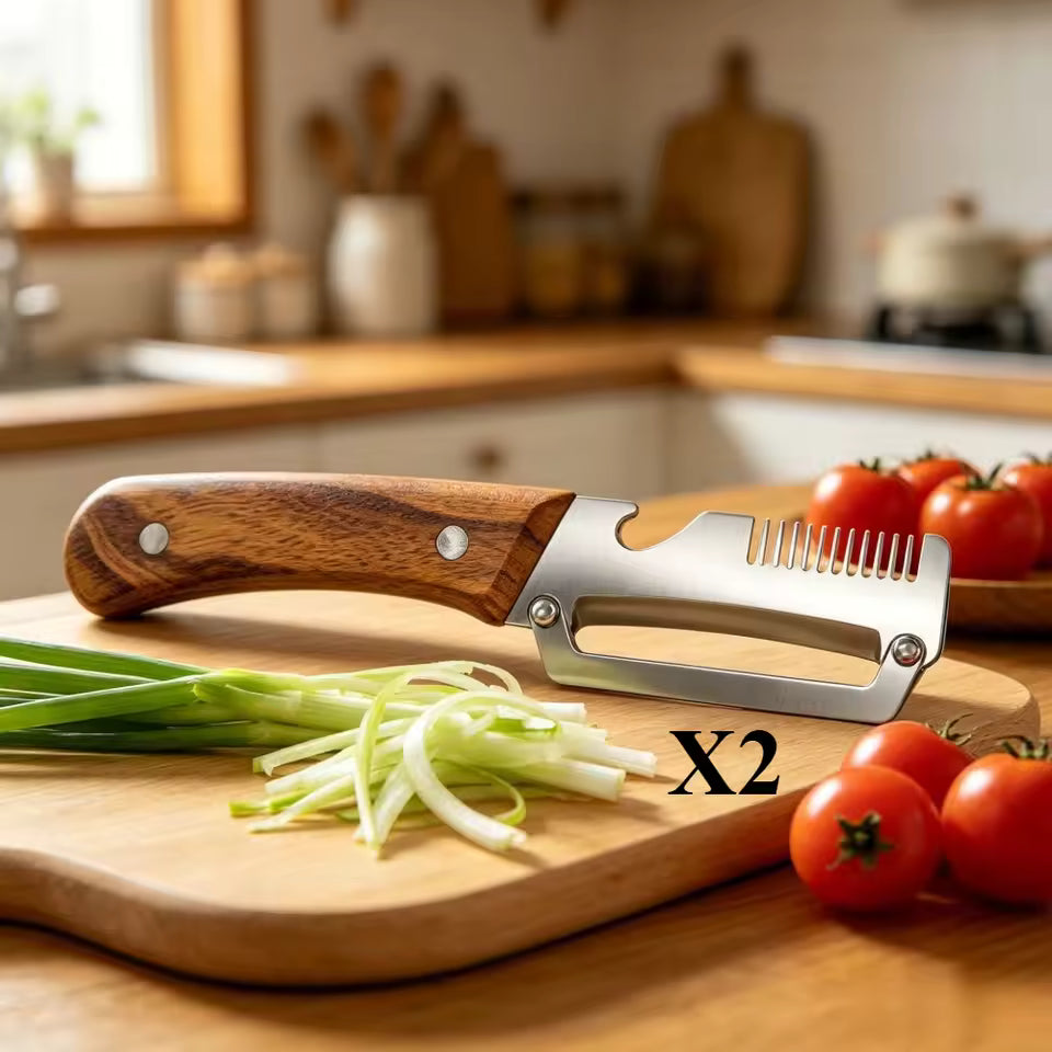 2-in-1 Vegetable Peeler | Stainless Steel Multi-Functional Kitchen Peeler for Fruits & Vegetables | Easy Food Prep Tool