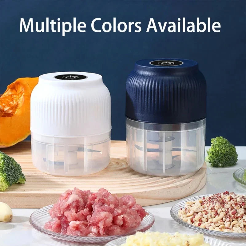 Electric Mini Garlic Chopper 300ML – Cordless USB Rechargeable Food Processor, Vegetable & Onion Cutter, Chili Ginger Mincer, Mini Meat & Food Grinder