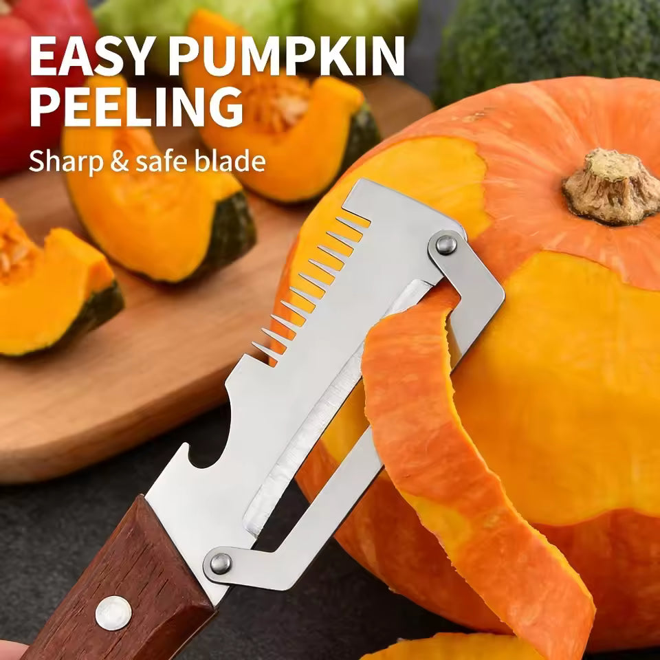 2-in-1 Vegetable Peeler | Stainless Steel Multi-Functional Kitchen Peeler for Fruits & Vegetables | Easy Food Prep Tool