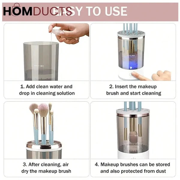 Portable Electric Makeup Brush Cleaner Machine – Automatic Makeup Brush Washing & Cleaning Device, Fast Deep Cleaning Tool for Cosmetic Brushes, Beauty Accessories for Home & Travel