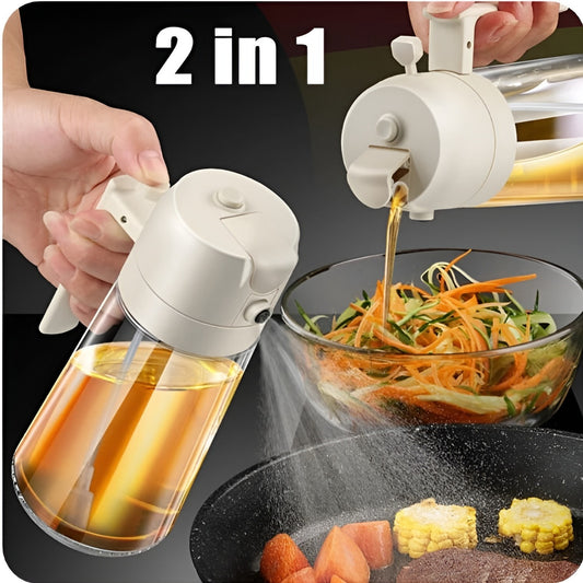 2-in-1 Oil Sprayer Bottle – Refillable Cooking Oil Dispenser for Kitchen, Air Fryer & Baking
