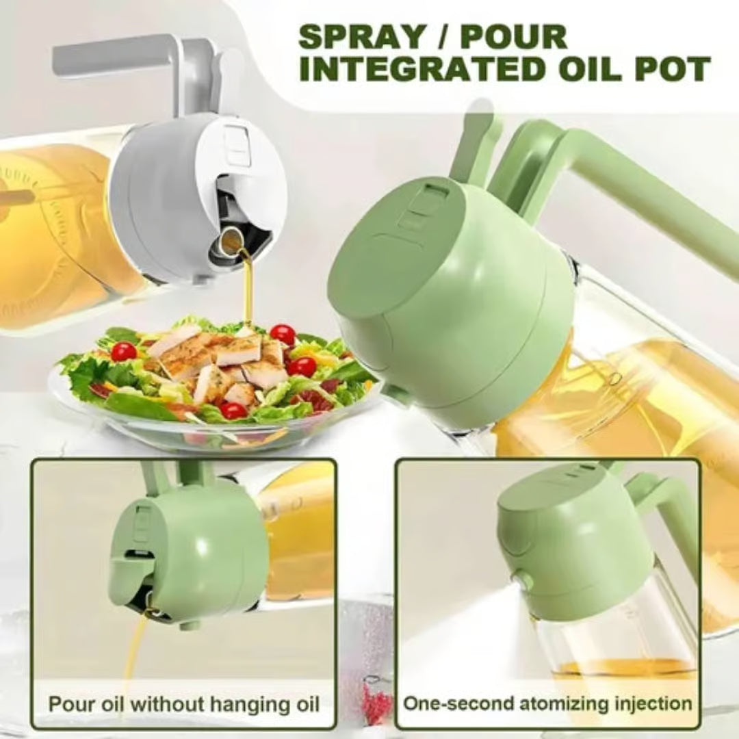 2-in-1 Oil Sprayer Bottle – Refillable Cooking Oil Dispenser for Kitchen, Air Fryer & Baking