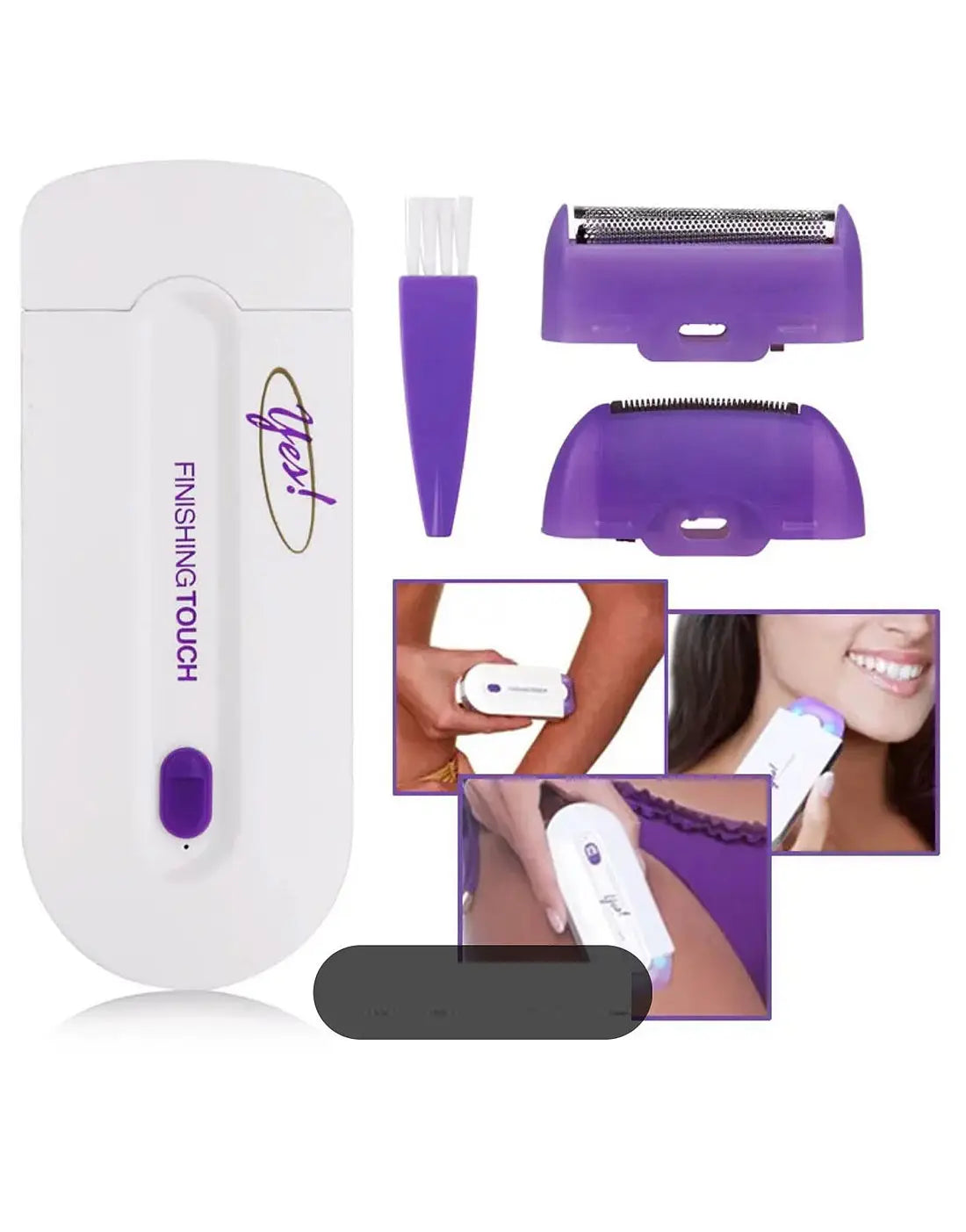 Rechargeable Finishing Touch Hair Remover – Portable Electric Hair Removal Machine for Women, Cordless Facial & Body Hair Remover, Smooth Skin Beauty Grooming Device