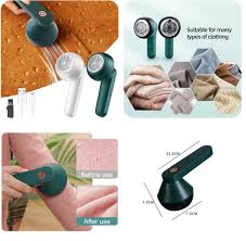 Rechargeable Electric Fabric Lint Remover & Clothes Shaver – USB Wireless Fuzz, Lint & Pill Remover with Extra Blades, Portable Sweater Fabric Shaver, Sokany SK-878