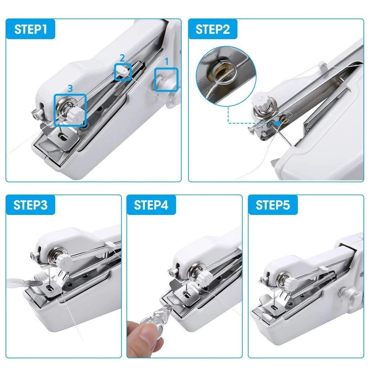 Handheld Sewing Machine Portable Mini Sewing Machine – Cordless Electric Clothes Repair Stitching Machine for Home, Travel & Beginners