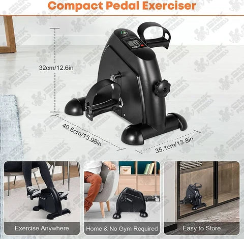 Mini Exercise Bike Under Desk Pedal Exerciser – Portable Arm & Leg Pedal Machine with LCD Digital Monitor, Compact Stationary Bike for Home, Office & Seated Workouts