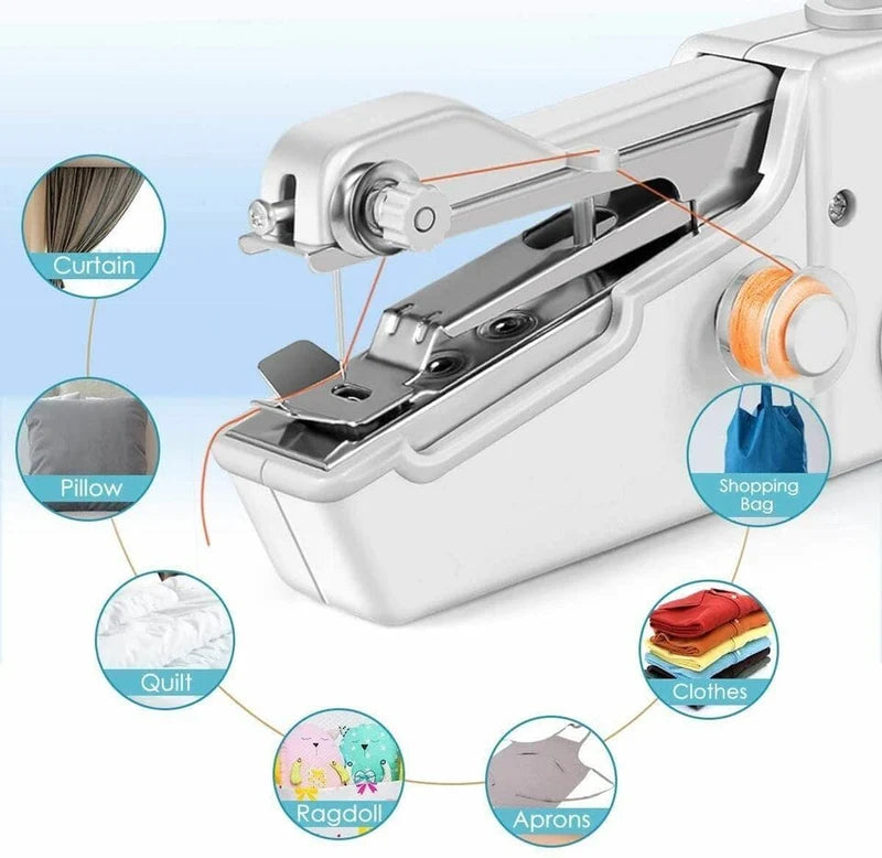Handheld Sewing Machine Portable Mini Sewing Machine – Cordless Electric Clothes Repair Stitching Machine for Home, Travel & Beginners