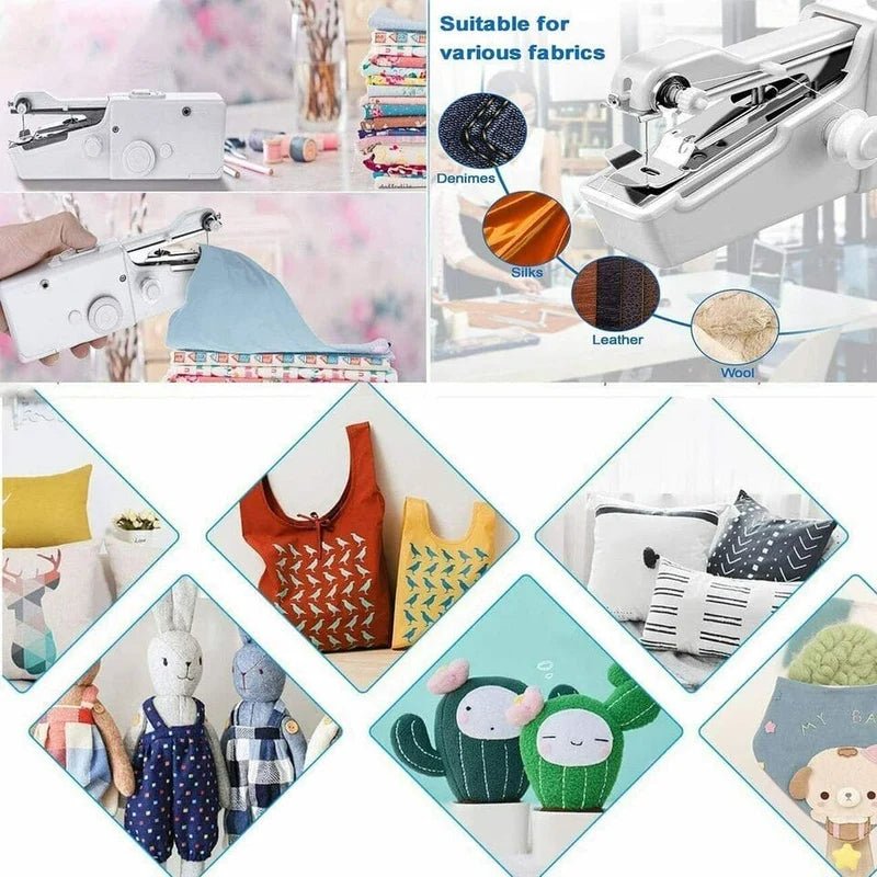 Handheld Sewing Machine Portable Mini Sewing Machine – Cordless Electric Clothes Repair Stitching Machine for Home, Travel & Beginners