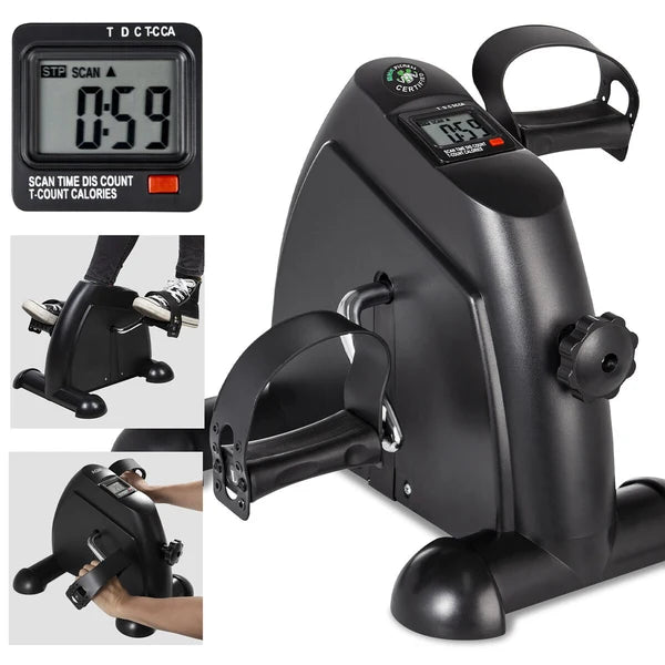 Mini Exercise Bike Under Desk Pedal Exerciser – Portable Arm & Leg Pedal Machine with LCD Digital Monitor, Compact Stationary Bike for Home, Office & Seated Workouts